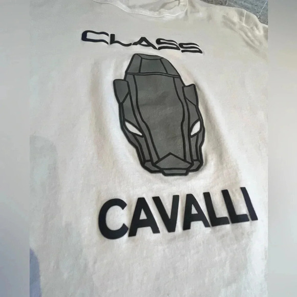Roberto Cavalli White Graphic Tee - Picture 3 of 6